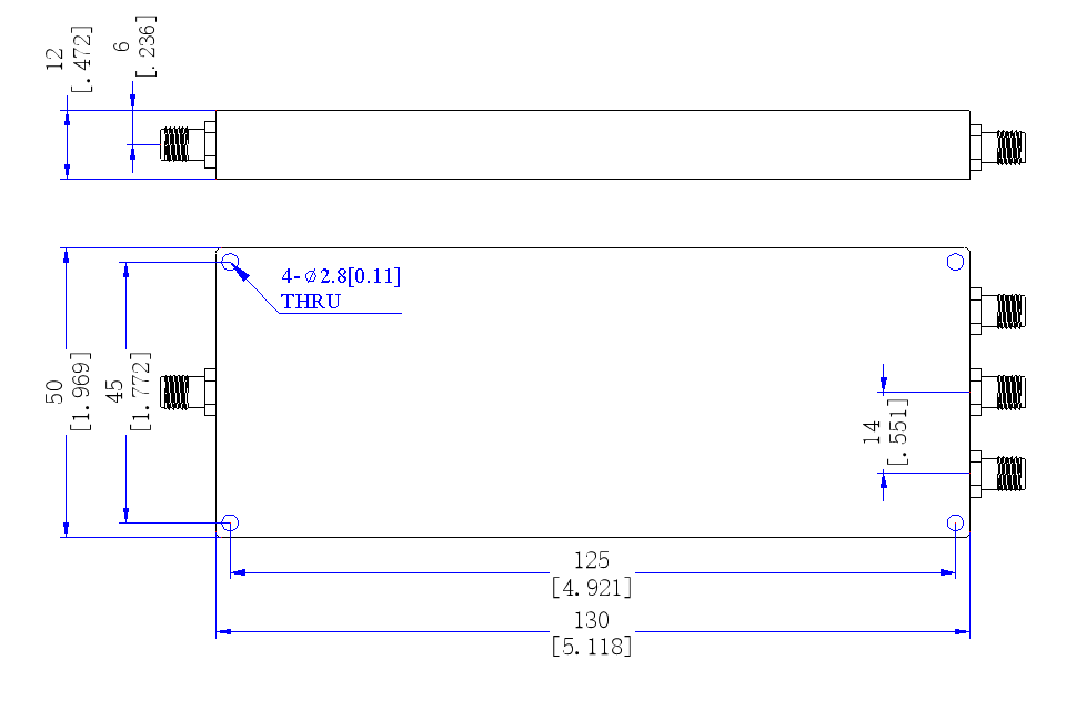 400MHz-6GHz 超寬帶5G通信三路功分器